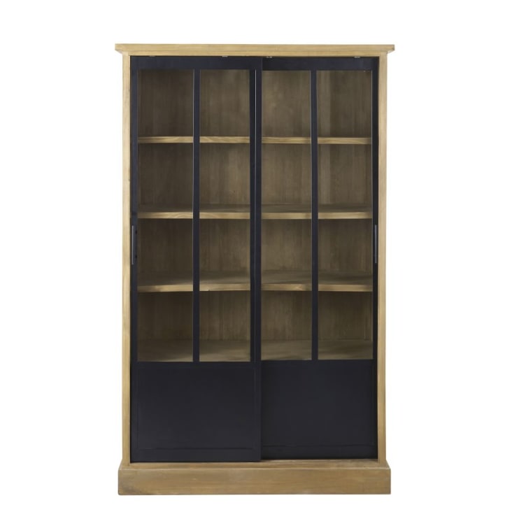 Maisons du Monde Ventura - Vitrina con 2 puertas de pino macizo y vidrio templado