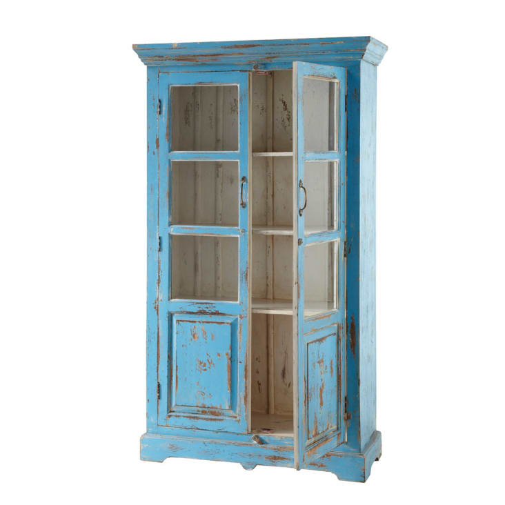 Maisons du Monde Avignon - Vitrina de mango turquesa efecto envejecido An. 105cm Últimos 2 días