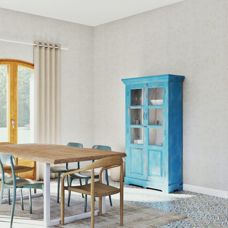 Maisons du Monde Avignon - Vitrina de mango turquesa efecto envejecido An. 105cm Últimos 2 días