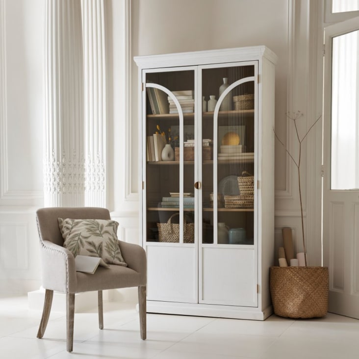 Maisons du Monde Sainte Maxime - Vitrina de 4 puertas en color blanco Promoción por tiempo limitado