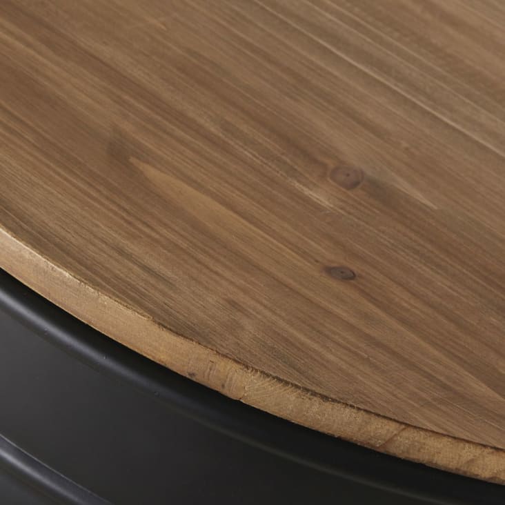 Maisons du Monde Harlem - Mueble bar de metal negro y abeto macizo Promoción trimestral