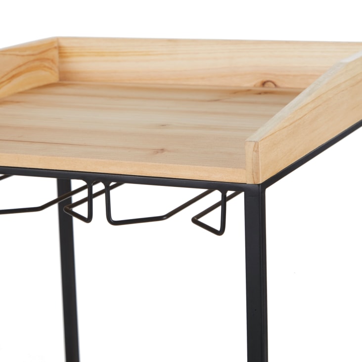Maisons du Monde Rooftop - Botellero de madera de abeto y metal negro Solo queda un día