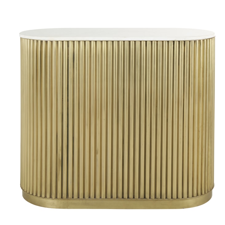 Maisons du Monde Louxor - Barra de metal ondulado 2 cajones color latón