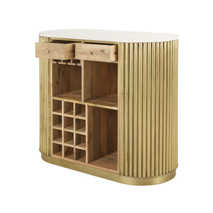 Maisons du Monde Louxor - Barra de metal ondulado 2 cajones color latón Oferta exclusiva
