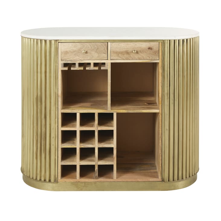 Maisons du Monde Louxor - Barra de metal ondulado 2 cajones color latón Oferta exclusiva