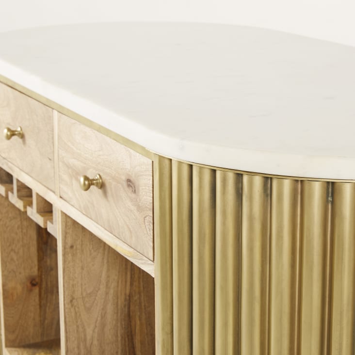 Maisons du Monde Louxor - Barra de metal ondulado 2 cajones color latón Oferta exclusiva