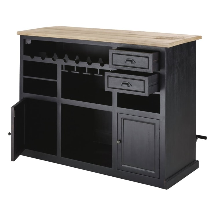 Maisons du Monde Kansas - Bar industrial con reposapiés metal gris acabado patinado/envejecido Última moda
