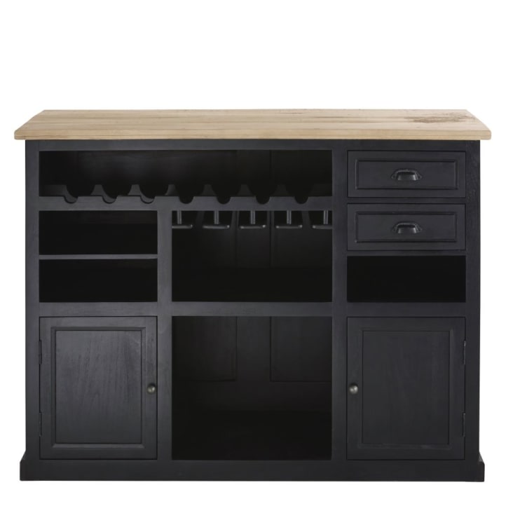 Maisons du Monde Kansas - Bar industrial con reposapiés metal gris acabado patinado/envejecido Última moda