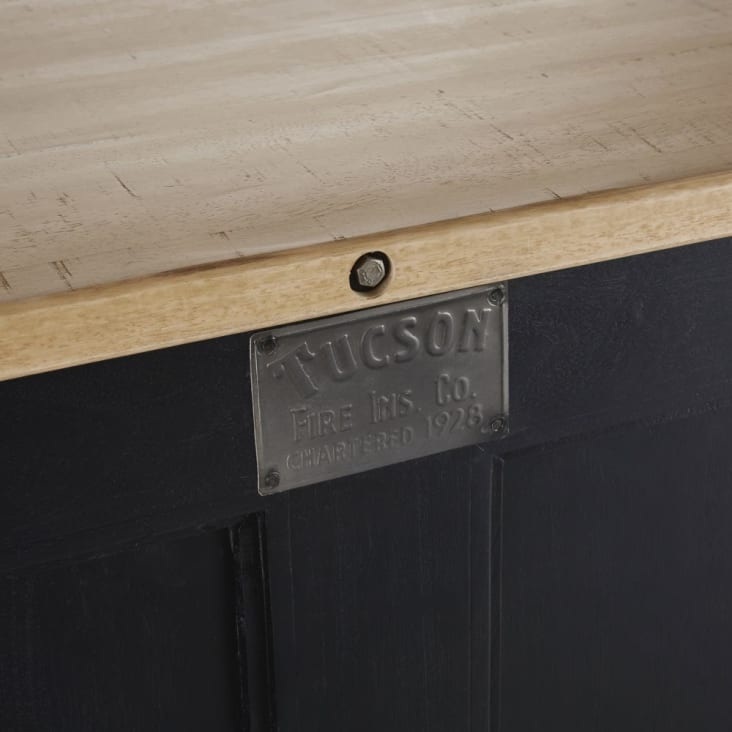 Maisons du Monde Kansas - Bar industrial con reposapiés metal gris acabado patinado/envejecido Última moda