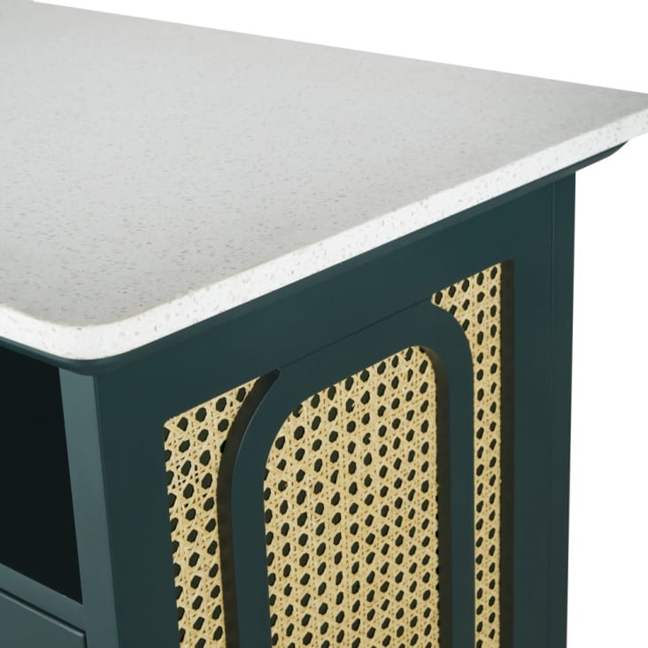 Maisons du Monde Splendid - Mueble bar de rejilla de ratán verde y metal color latón con 1 puerta Descuento por venta flash