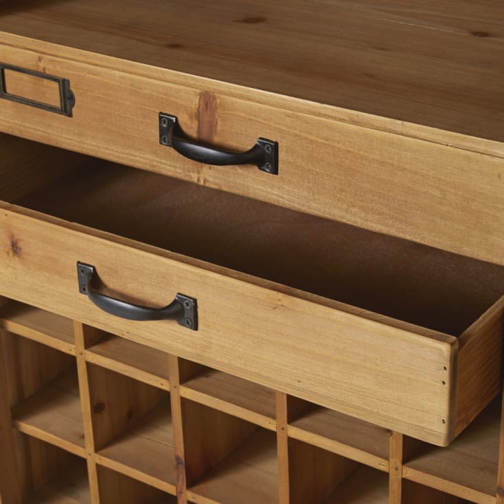 Maisons du Monde MEDY - Minibar con 2 cajones y botellero con ruedas Ofertas de temporada
