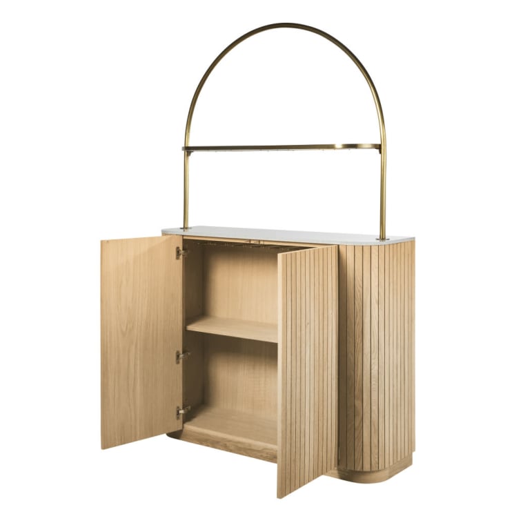 Maisons du Monde Boldin - Bar de terrazo blanco con arco de metal Rebajas de fin de temporada