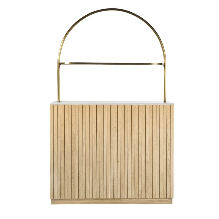 Maisons du Monde Boldin - Bar de terrazo blanco con arco de metal Rebajas de fin de temporada