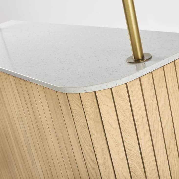 Maisons du Monde Boldin - Bar de terrazo blanco con arco de metal Rebajas de fin de temporada