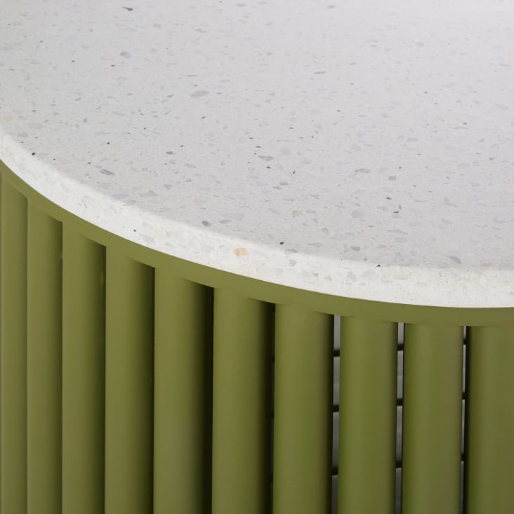 Maisons du Monde Carlita Business - Barra de bar de madera maciza de acacia verde con tablero efecto terrazo Precio ultrabajo