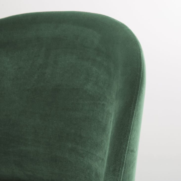 Maisons du Monde Ginette - Silla de terciopelo verde bosque para isla central H65 2025