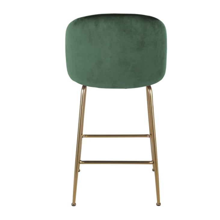 Maisons du Monde Ginette - Silla de terciopelo verde bosque para isla central H65 2025