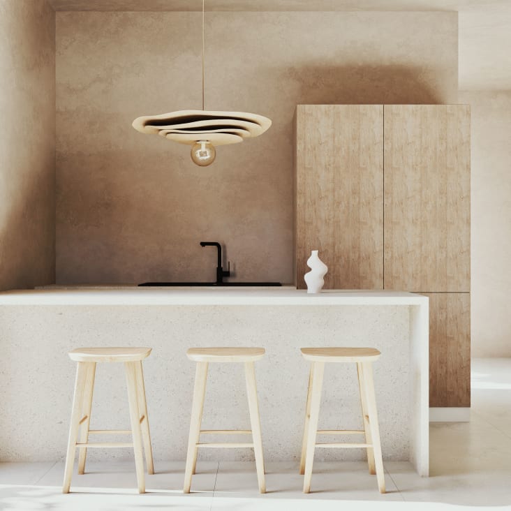 Maisons du Monde Mangrove - Silla de isla de cocina de madera de roble H65 En línea