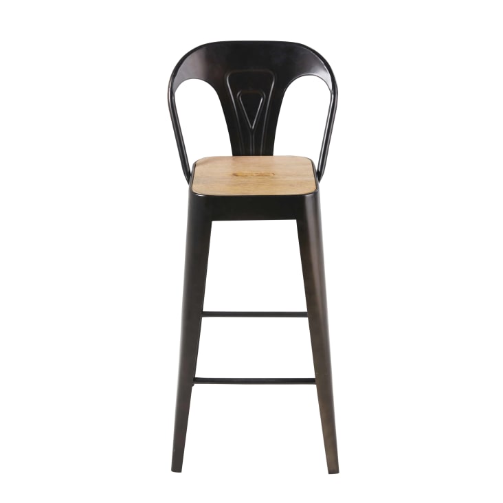 Maisons du Monde Manufacture Business - Sillas de bar profesionales de madera de mango y acero negro Alt.70 (x2) Outlet online