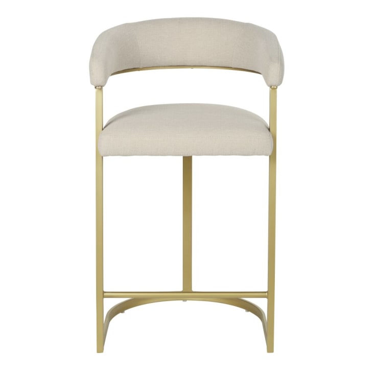 Maisons du Monde Warren - Silla para isla de cocina en beige y dorado Alt. 66 Rebajas