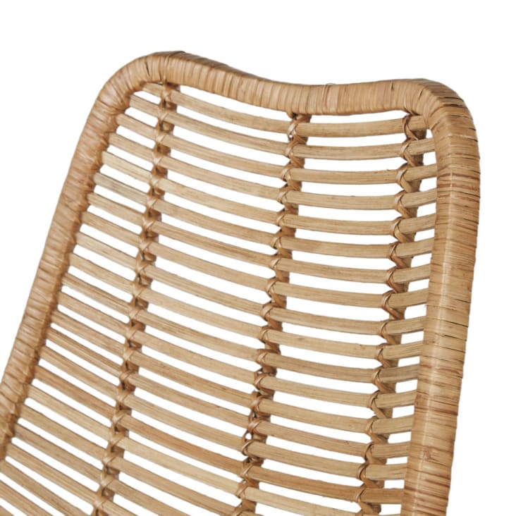Maisons du Monde Pitaya - Silla de isla de cocina de mimbre y acero negro H65 Ofertas
