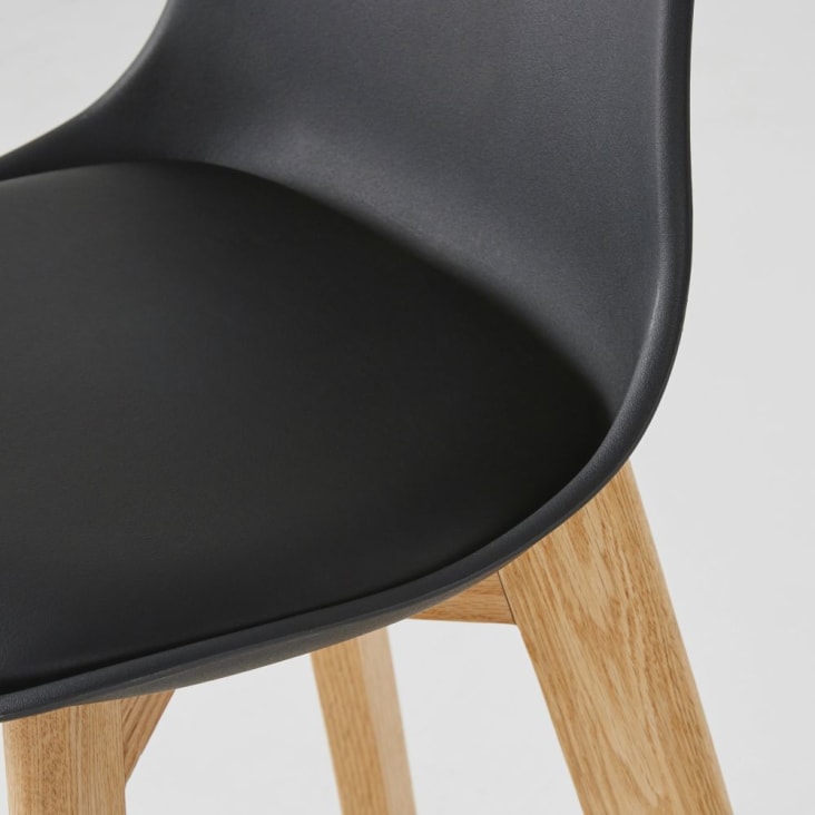 Maisons du Monde Ice - Silla para isla central de estilo escandinavo de color negro y roble H66 Venta caliente
