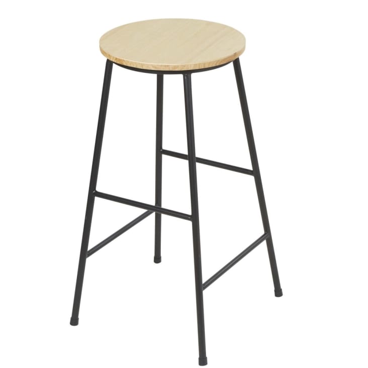 Maisons du Monde Stan - Taburete de bar industrial de abeto y acero negro Alt.64