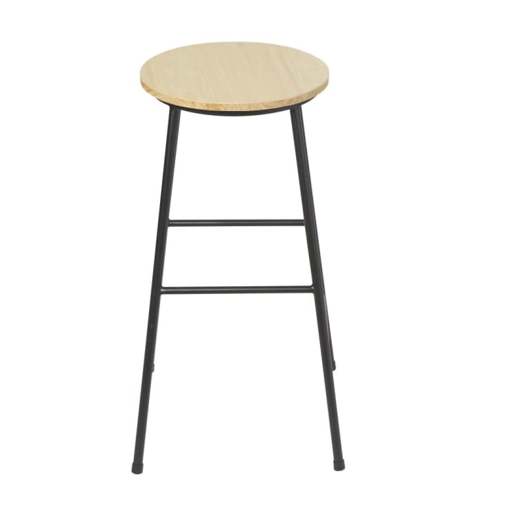Maisons du Monde Stan - Taburete de bar industrial de abeto y acero negro Alt.64 En oferta