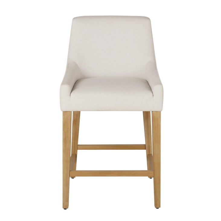Maisons du Monde Folly - Pack de 2 sillas de isla con respaldo de madera y tapizado beige Tienda