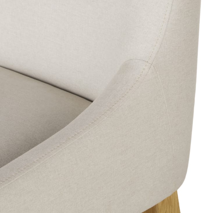 Maisons du Monde Folly - Pack de 2 sillas de isla con respaldo de madera y tapizado beige Tienda