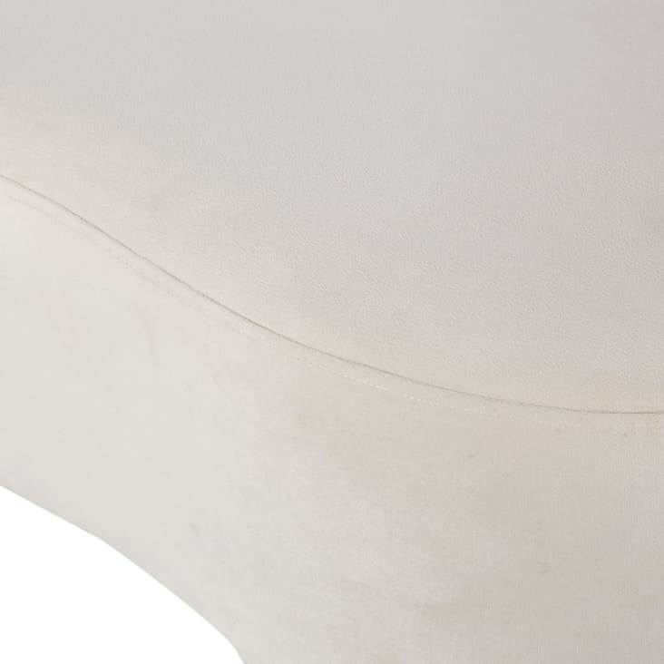 Maisons du Monde MARCELLIN - Banco de terciopelo gris claro y metal negro Rebajas top