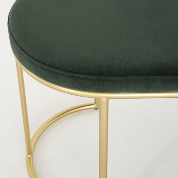 Maisons du Monde Banco de terciopelo verde y metal dorado Envío gratis