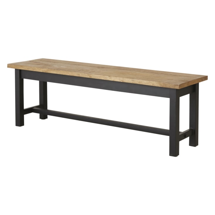 Maisons du Monde Alfred - Banco de acero negro y mango macizo Oferta especial