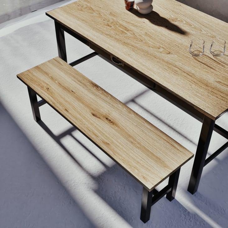 Maisons du Monde Alfred - Banco de acero negro y mango macizo Oferta especial