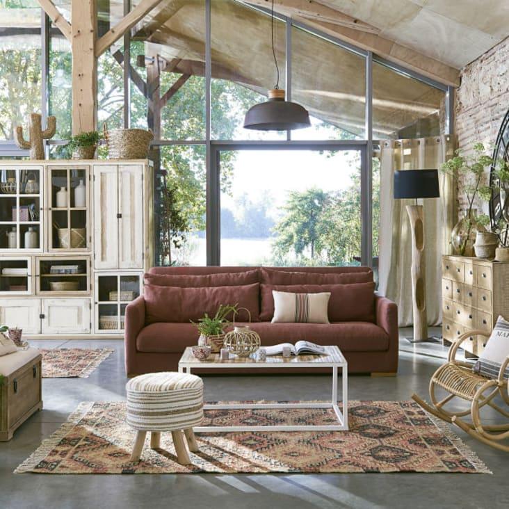 Maisons du Monde Cascabel - Banco con baúl de almacenaje de abeto y algodón Envío gratis