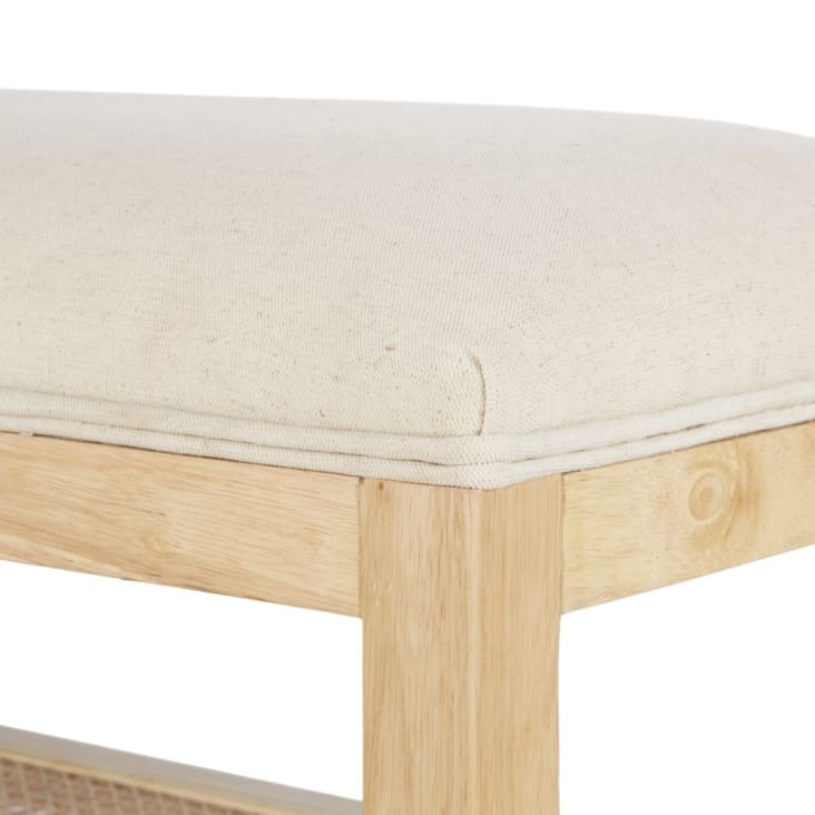 Maisons du Monde MALORINE - Banco de madera de hevea con rejilla de ratán COMPRAR AHORA