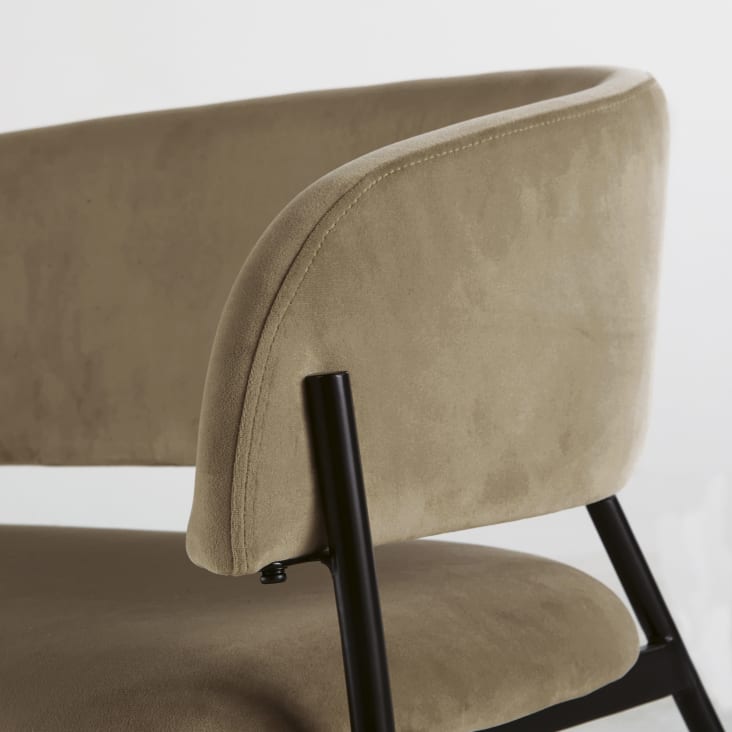 Maisons du Monde Hug Business - Banco profesional de 2 plazas de terciopelo reciclado gris ÚLTIMAS EDICIONES