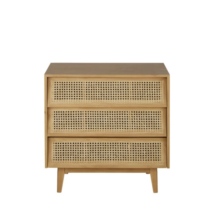 Maisons du Monde Suzelle - Cómoda de 3 cajones con rejilla de ratán Último día