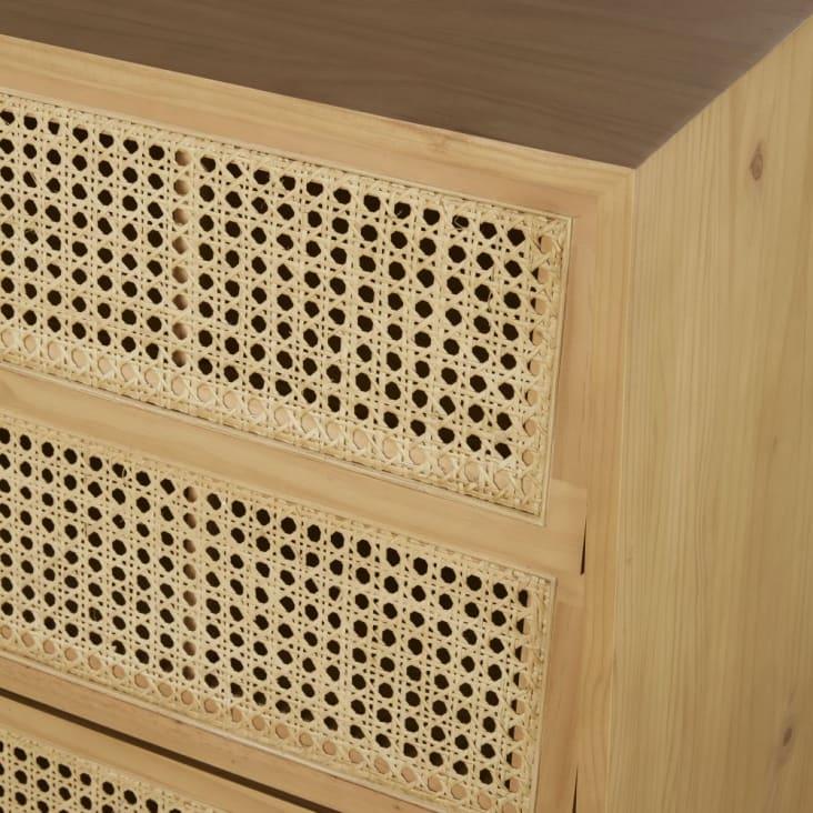 Maisons du Monde Suzelle - Cómoda de 3 cajones con rejilla de ratán Último día