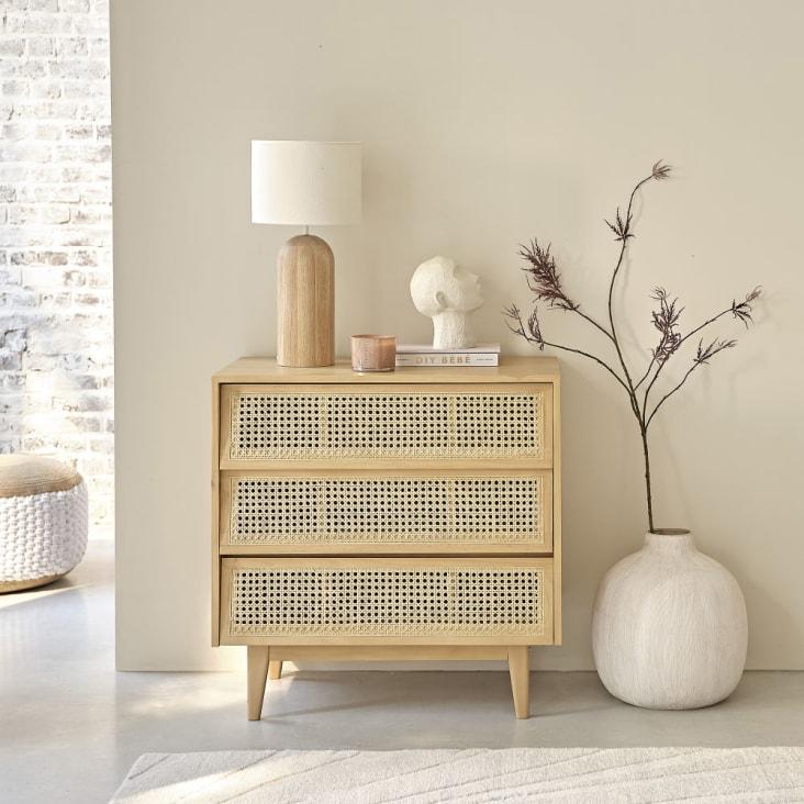 Maisons du Monde Suzelle - Cómoda de 3 cajones con rejilla de ratán Último día