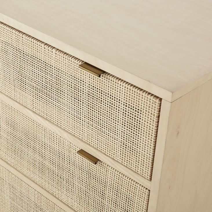 Maisons du Monde Solstice - Cómoda de 3 cajones de enrejado de mimbre Solo hoy