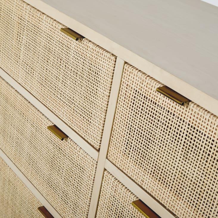 Maisons du Monde Solstice - Cómoda doble con 6 cajones y rejilla de ratán Oferta especial de fábrica