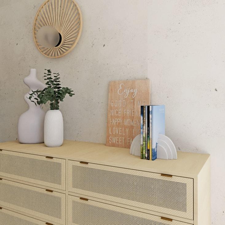 Maisons du Monde Solstice - Cómoda doble con 6 cajones y rejilla de ratán Oferta especial de fábrica