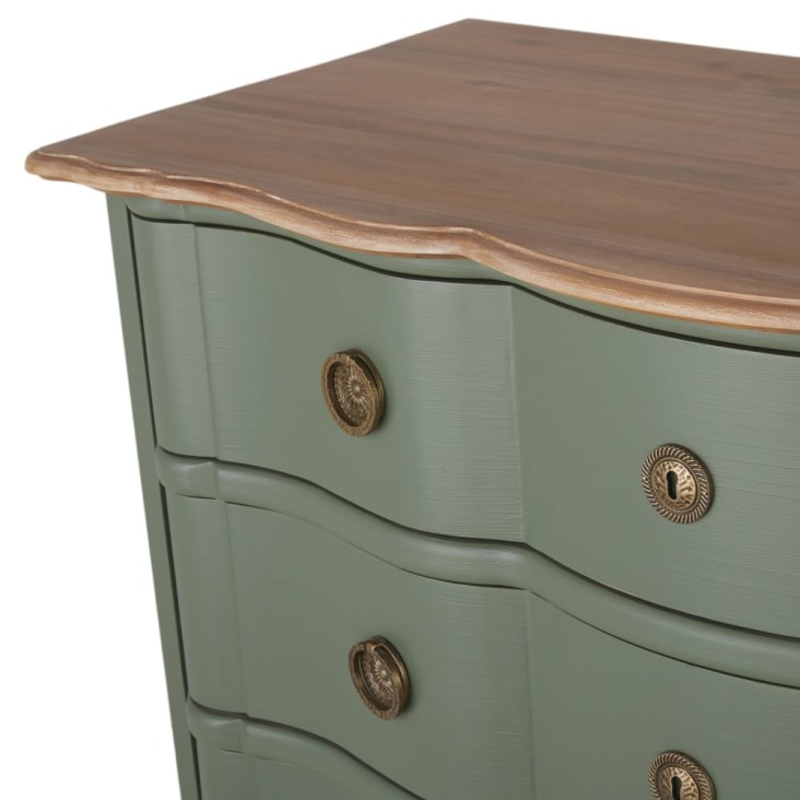 Maisons du Monde Gustavia - Cómoda en verde caqui y metal dorado con 4 cajones Promoción trimestral