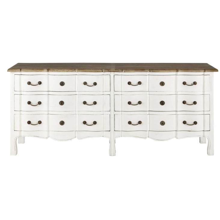 Maisons du Monde Versailles - Cómoda doble 6 cajones blanca