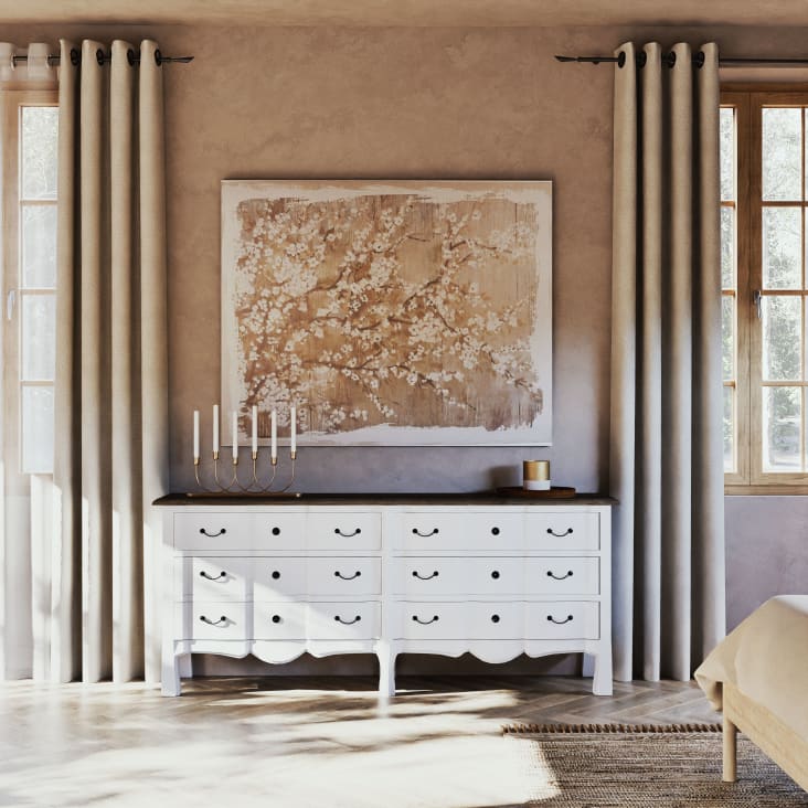 Maisons du Monde Versailles - Cómoda doble 6 cajones blanca Grandes descuentos