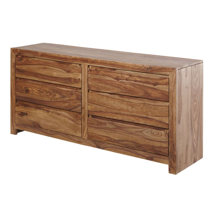 Maisons du Monde Stockholm - Cómoda doble con 6 cajones de madera maciza de palo rosa Liquidación