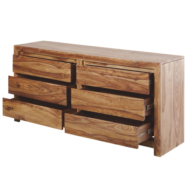 Maisons du Monde Stockholm - Cómoda doble con 6 cajones de madera maciza de palo rosa Liquidación