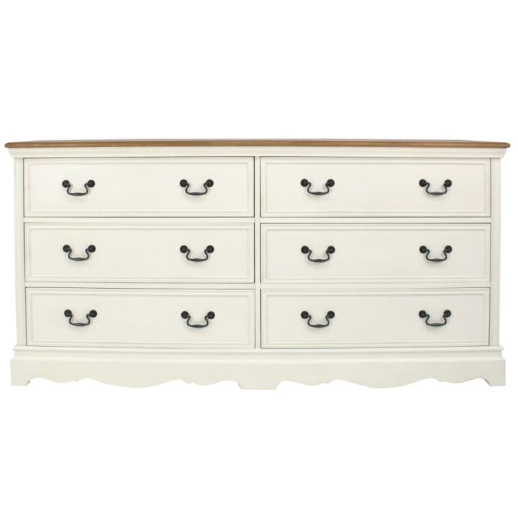 Maisons du Monde Léontine - Cómoda doble con 6 cajones color crema Limitado a 3 días