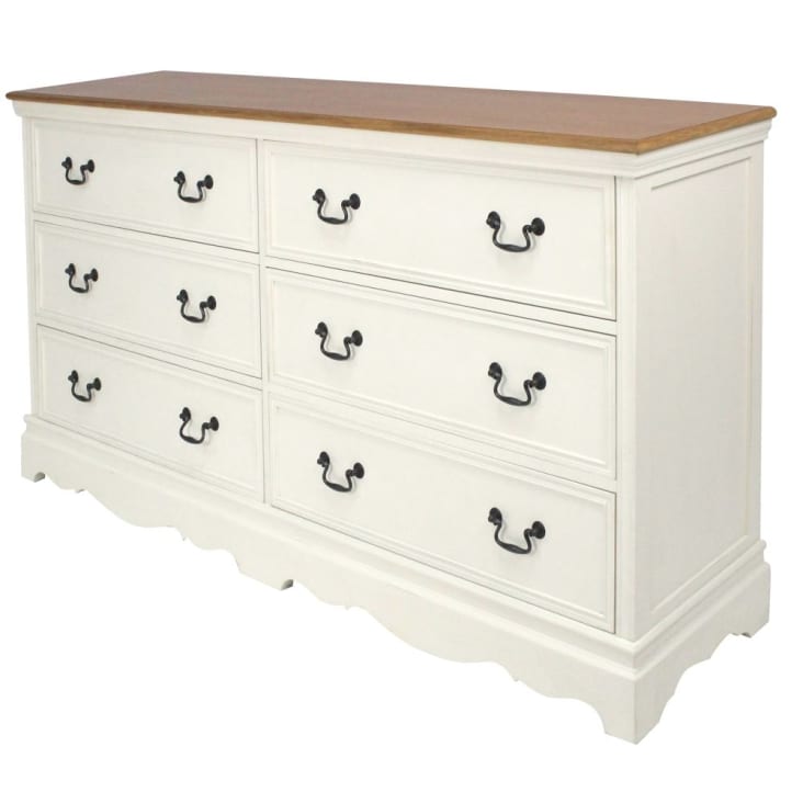 Maisons du Monde Léontine - Cómoda doble con 6 cajones color crema Limitado a 3 días